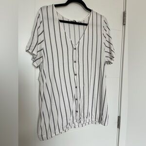 Black and white pinstripe top